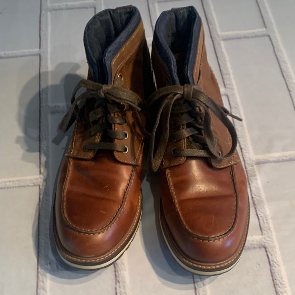 Aldo Brown Leather Boots with Moccasin Toe